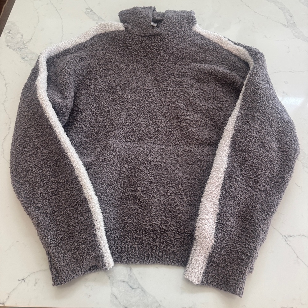 SKIMS Cozy Knit Unisex Pullover Sweatshirt in Gray Chalk
